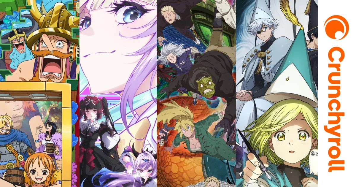 Images from several anime, including One Piece, Needy Girl Overdose, Dorohedoro, and Witch Hat Atelier.