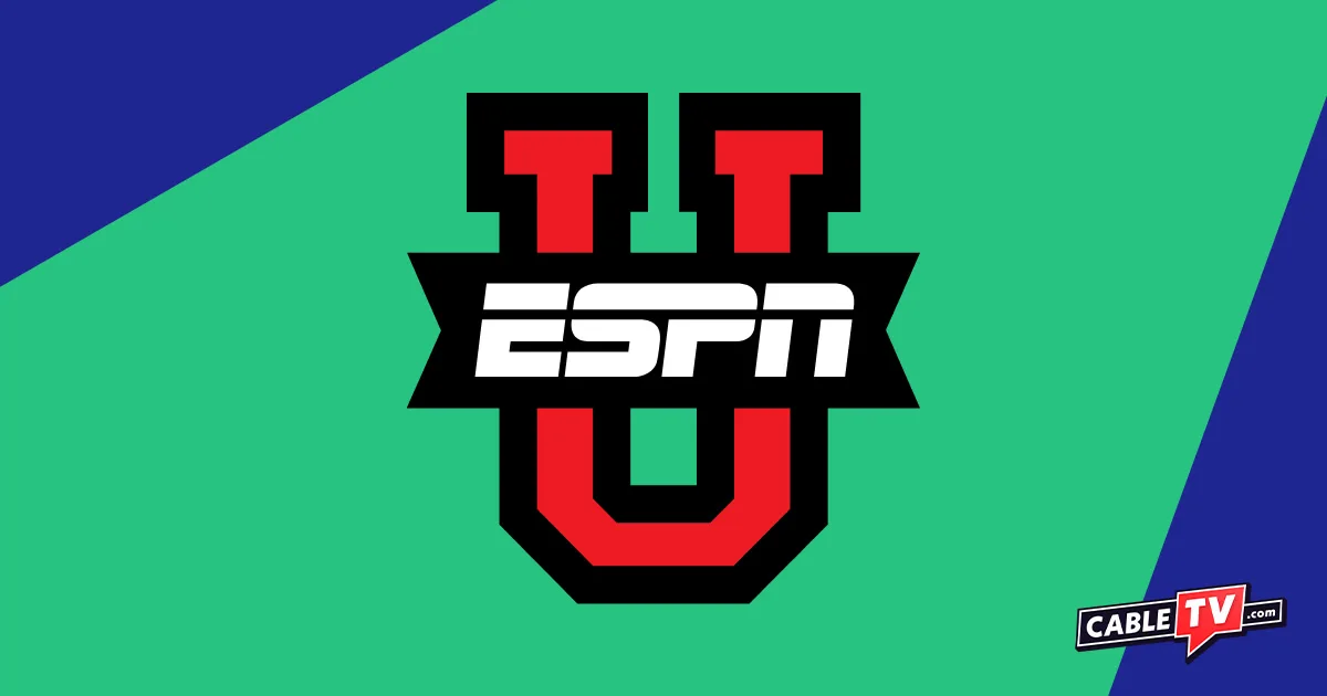 ESPNU logo on seafoam green background