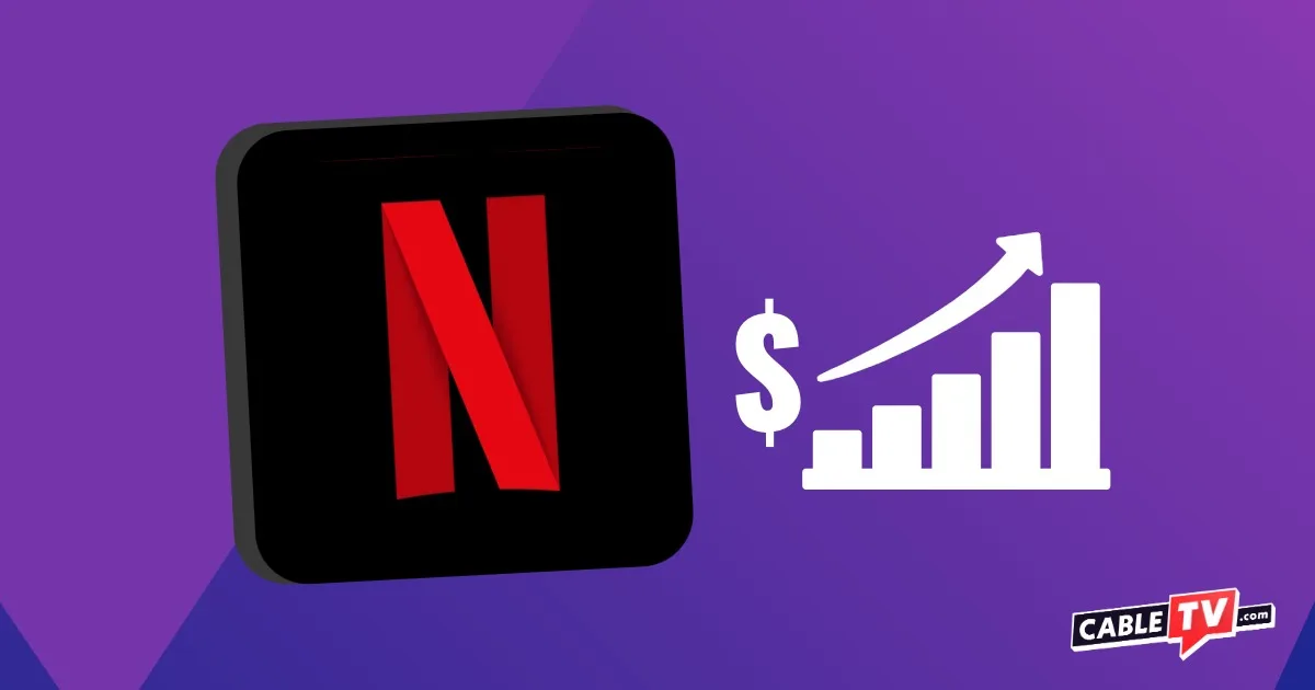 NetflixPriceIncrease1200x630 (1) Graphic featuring the Netflix logo next to an icon depicting increasing prices