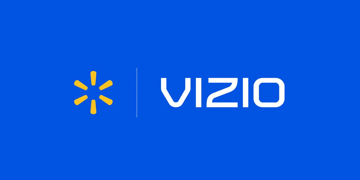 Walmart and Vizio logos on a blue background