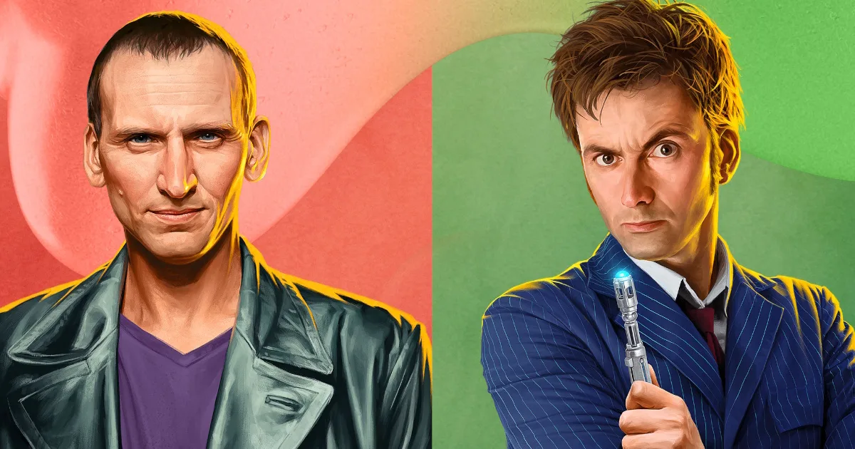Christopher Eccleston and David Tennant as The Doctor.