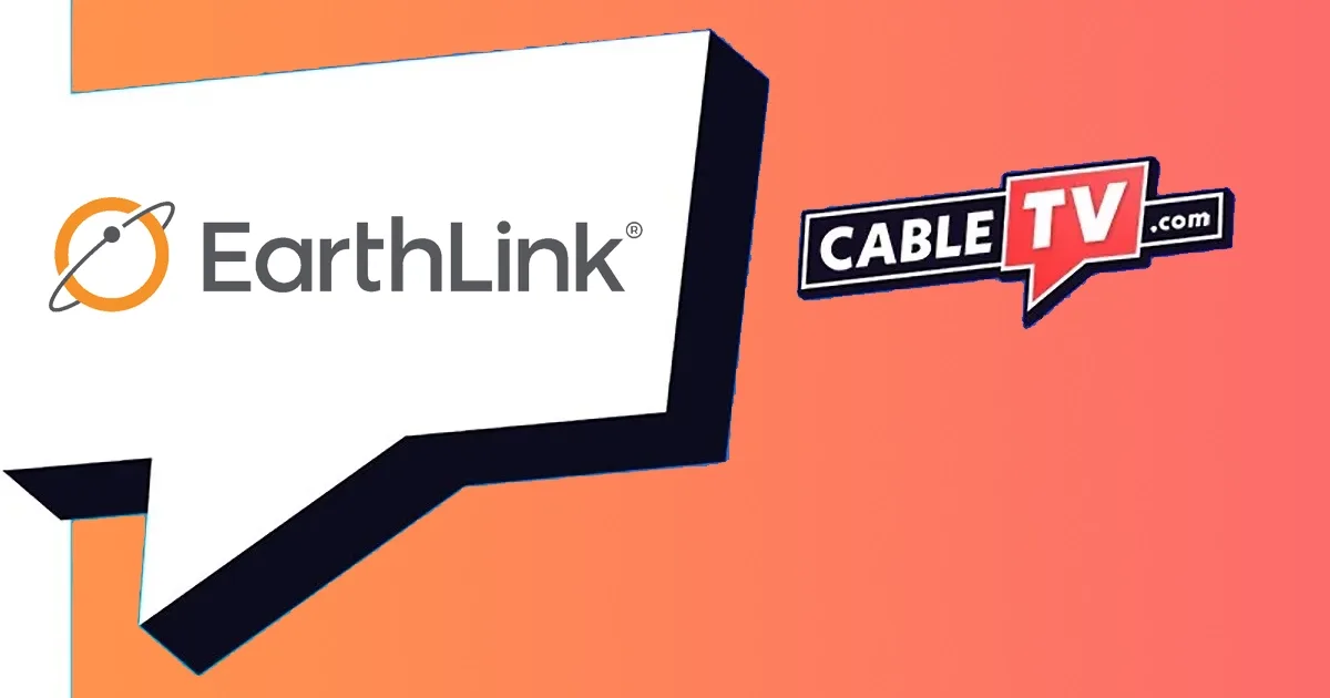 Earthlink Hub Page Featured Earthlink logo in square conversation bubble on a peach background