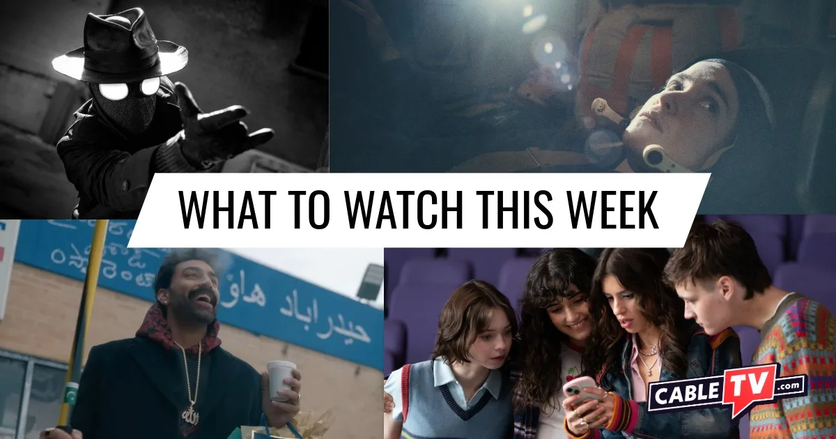 A collage of images from "Spider-Noir," "Star City," "Deli Boys," and "A Good Girl's Guide to Murder," shows covered in CableTV.com’s What to Watch This Week column for May 25–31.