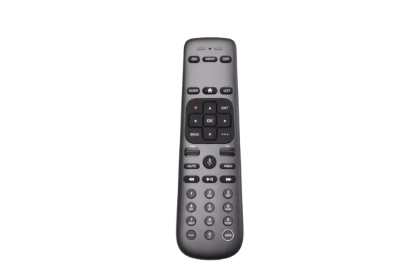 Black DIRECTV Gemini device remote on transparent background