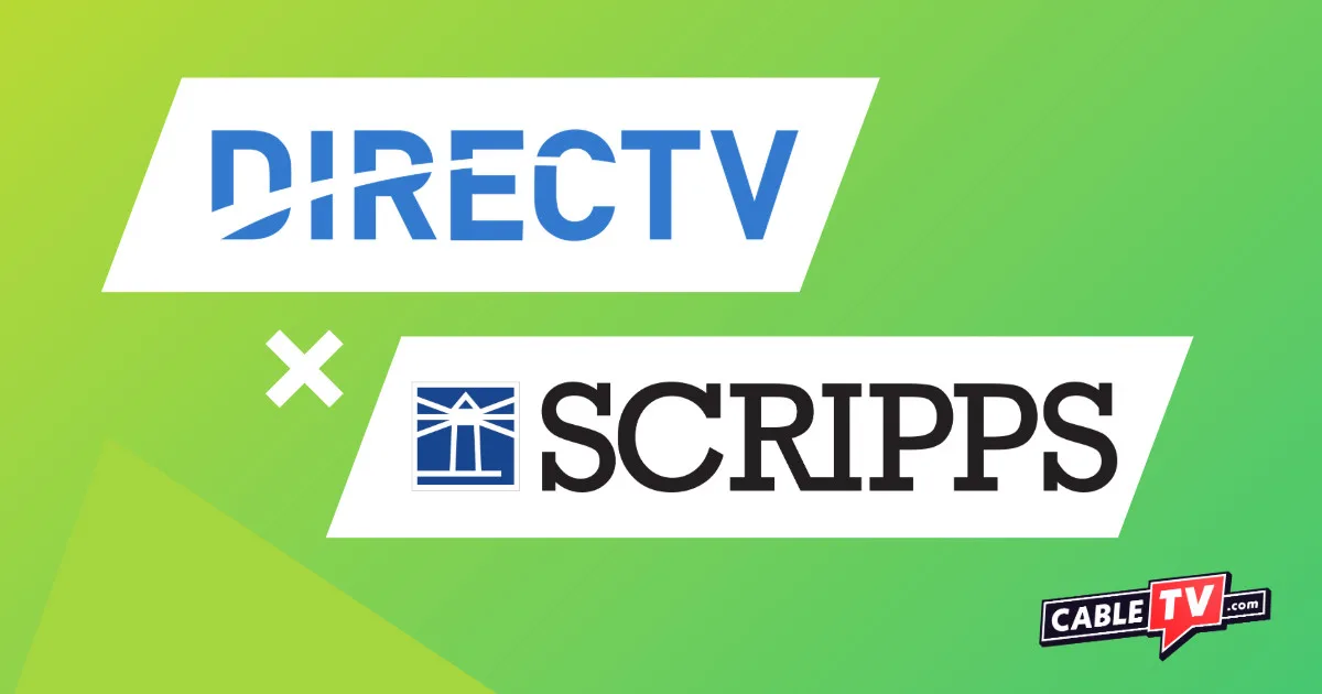 The DIRECTV and Scripps logos on a green gradient background.