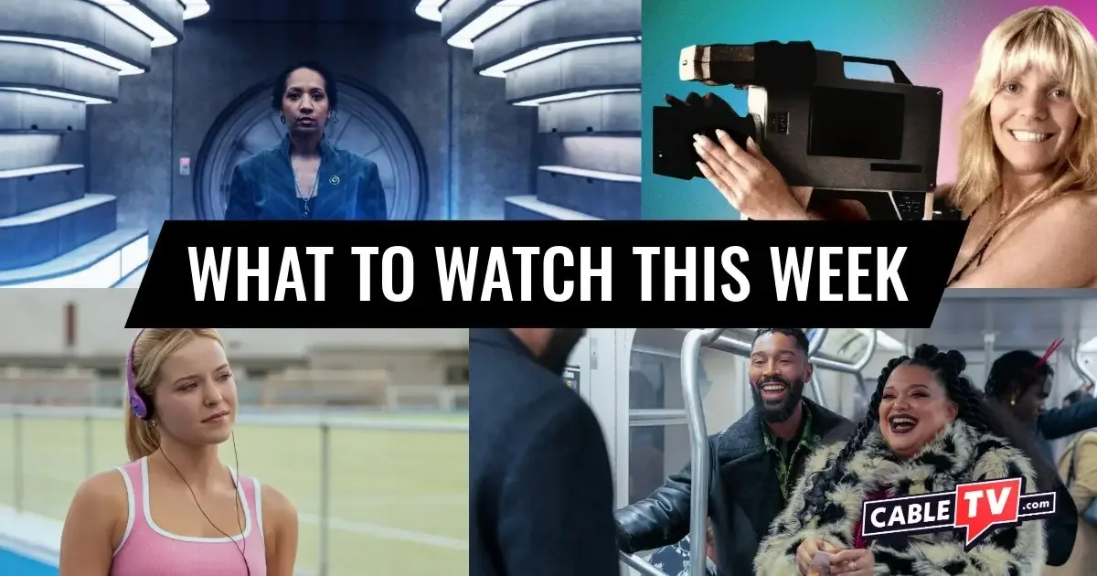 A collage of images from "Silo," "Bang My Box: The Robin Byrd Story," "Elle," and "Survival of the Thickest," shows covered in CableTV.com’s What to Watch This Week column for June 29–July 5.