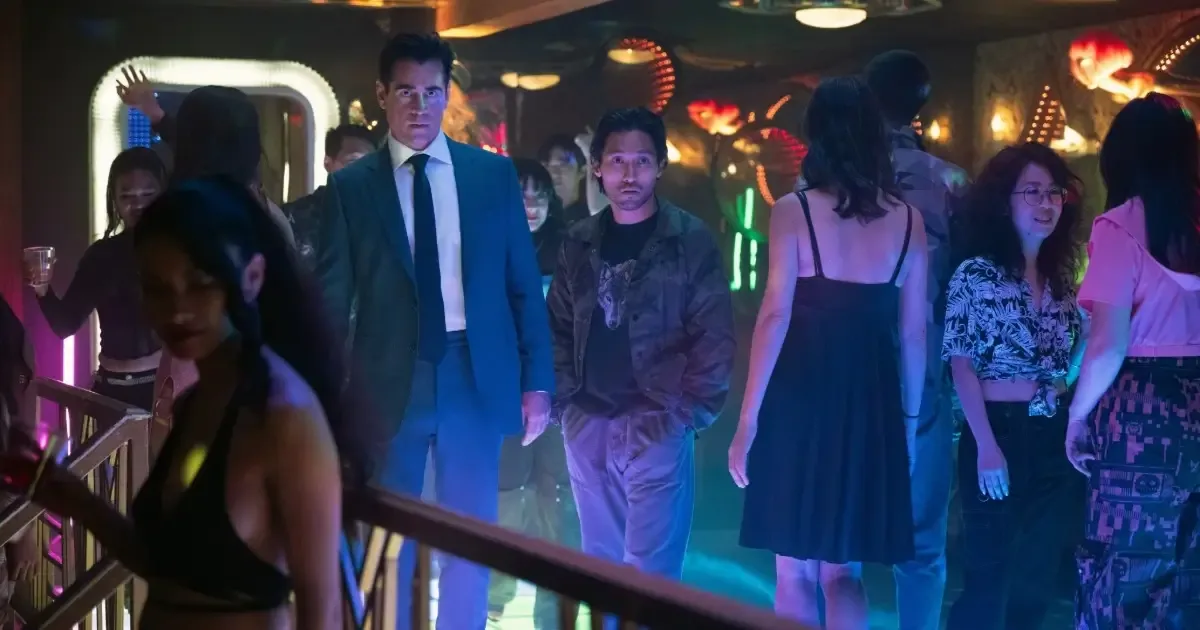 streaming this week - sugar People mingle in a club while two men look intently at something offscreen.
