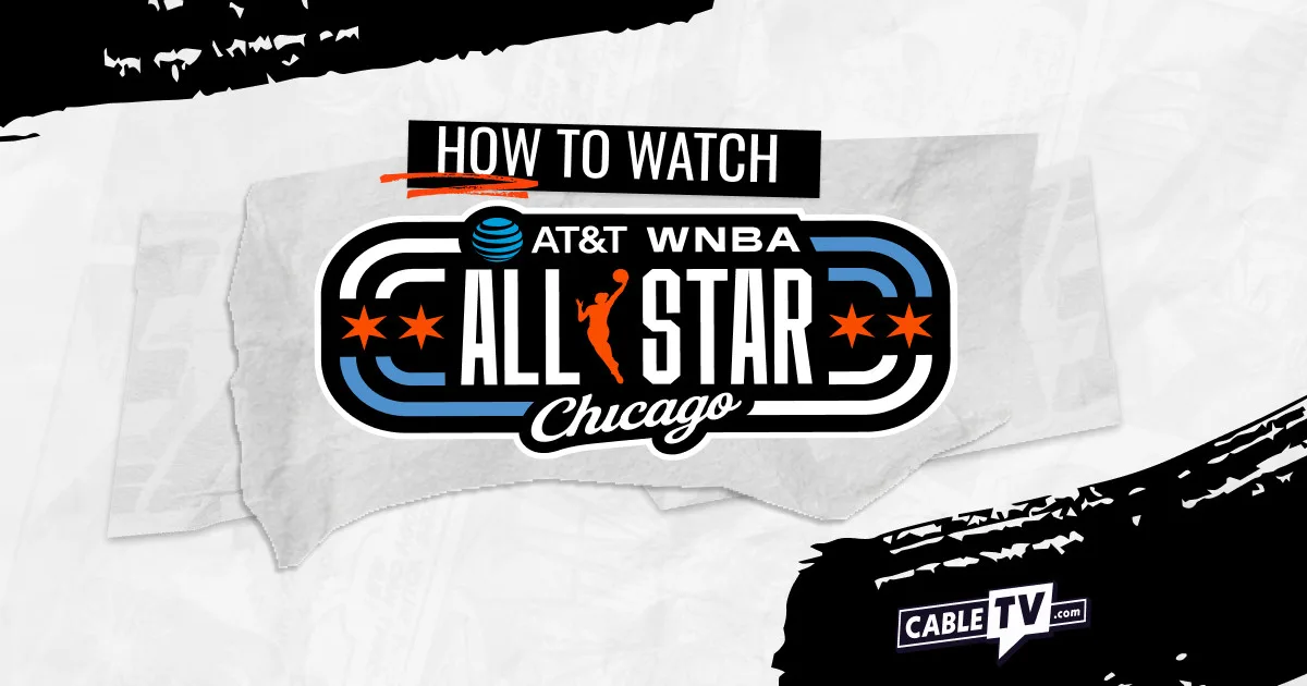 The 2026 WNBA All-Star Game logo on a black and white background.