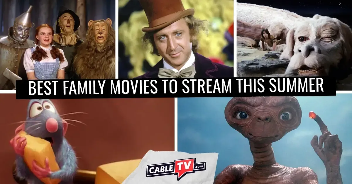 A collage of photos from "The Wizard of Oz," "Willy Wonka & the Chocolate Factory," "The Neverending Story," "Ratatouille," and "E.T. The Extra Terrestrial."