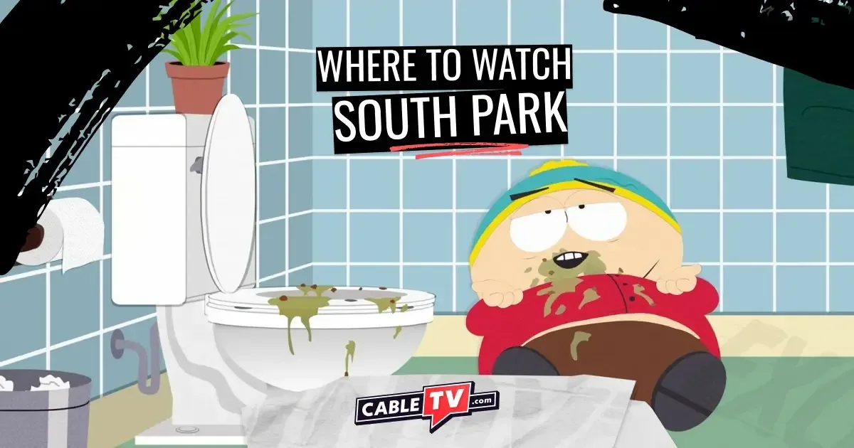 South Park character Eric Cartman lying on his bathroom floor covered in vomit.