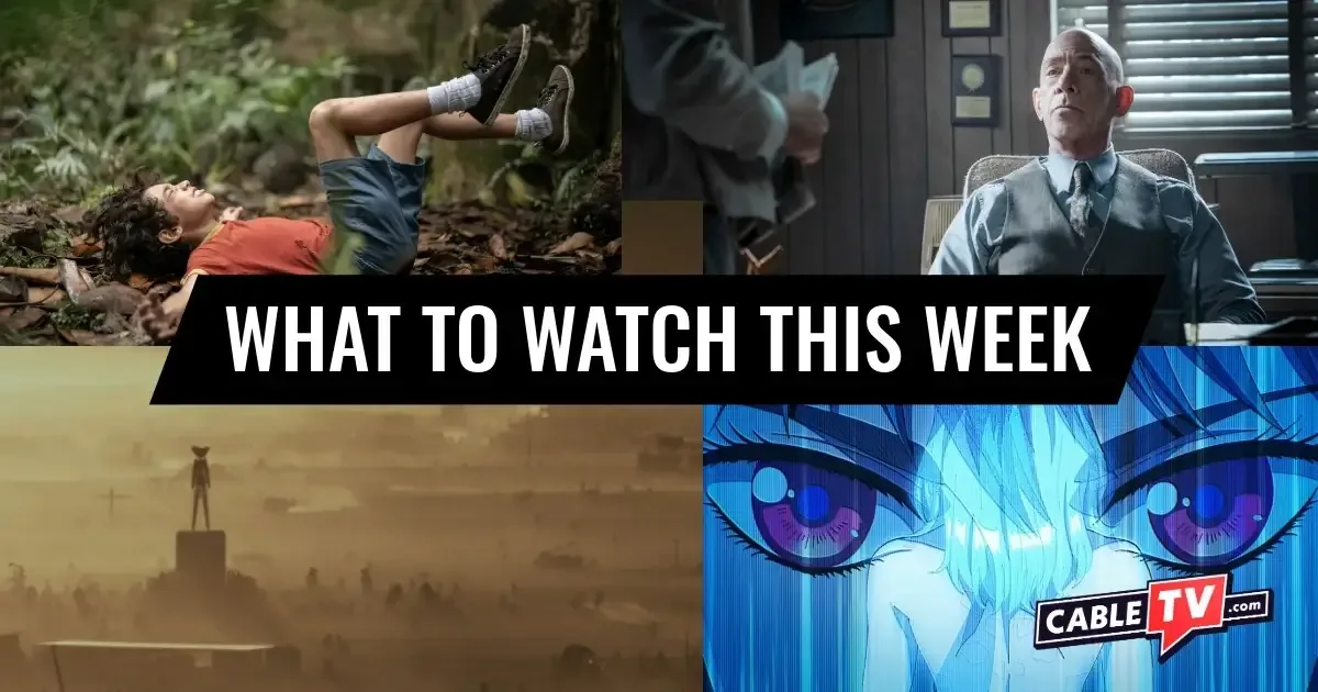 A collage of images from "I'm Not Afraid," "The Westies," "The Man Will Burn," and "Ghost in the Shell," shows covered in CableTV.com's What to Watch This Week column for July 6–12.