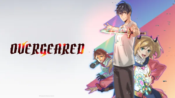 Overgeared_S1_BaseAsset_KV1_16x9_3840x2160_LogoLeft_Copyright_en-US "Overgeared." A young man holds out a sword.
