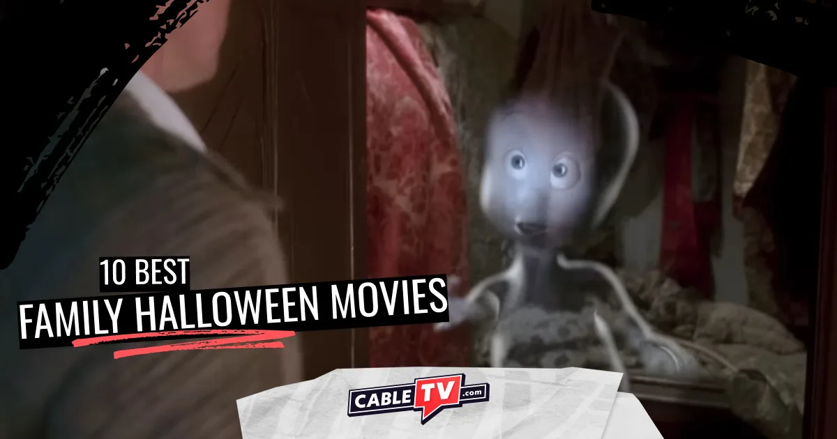 A friendly looking ghost reaches out to shake a man's hand.