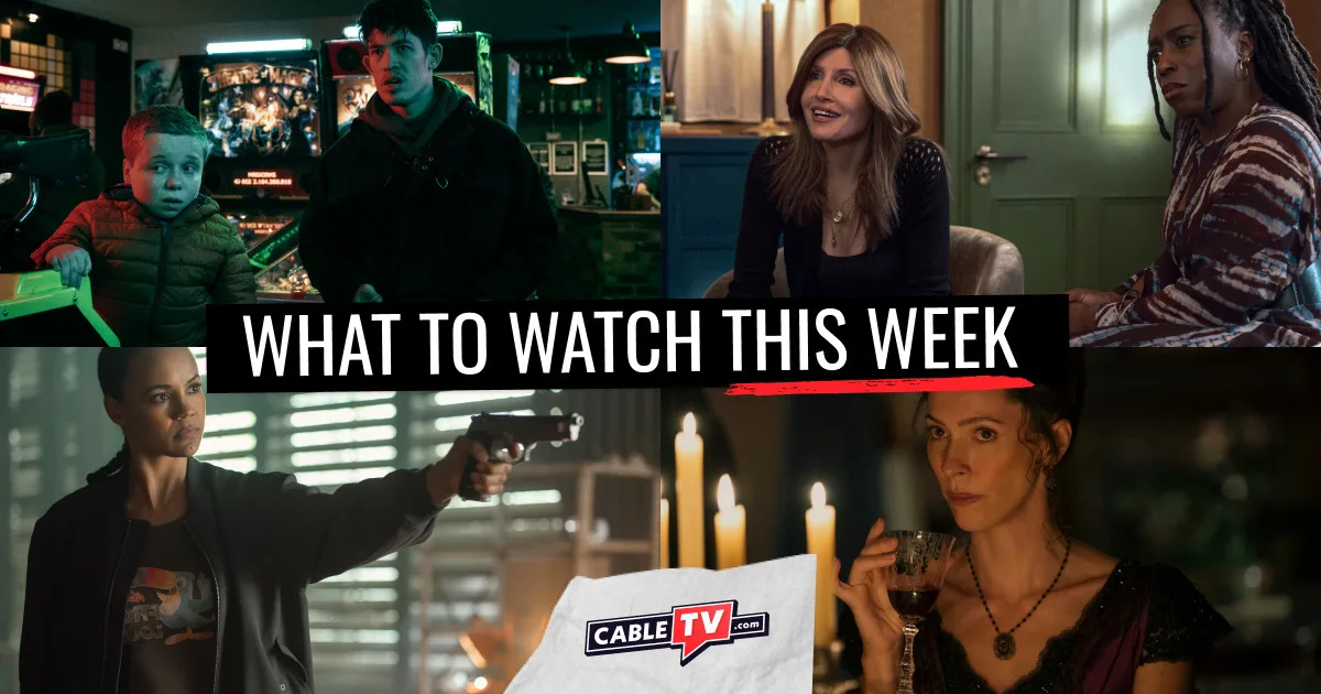 A collage of images from "Slow Horses," "Youth," "Neagley," and "Monster: Lizzie Borden," shows covered in CableTV.com’s What to Watch This Week column for Sept. 14–20.