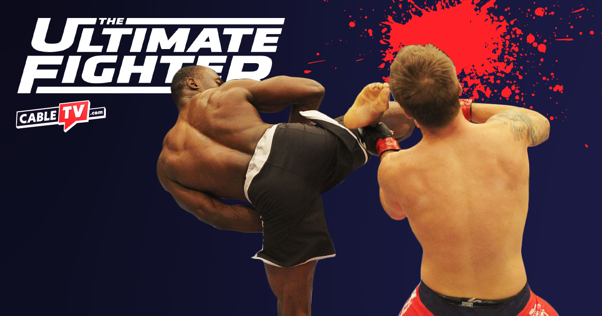 The Ultimate Fighter logo and a UFC knockout.