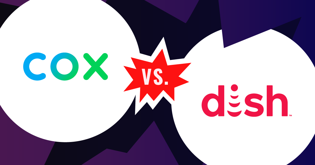 Cox vs DISH logos in a boxing ring illustration