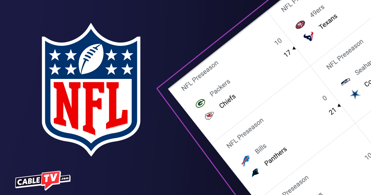 NFL logo alongside a screenshot of the NFL schedule.