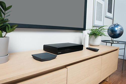 Cox cable boxes on home entertainment console