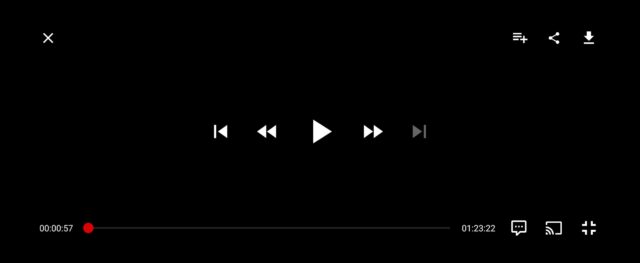 Arrow Player playback controls viewed on mobile with the service's Android app.