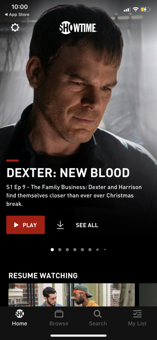 Screenshot of Dexter: New Blood on SHOWTIME App