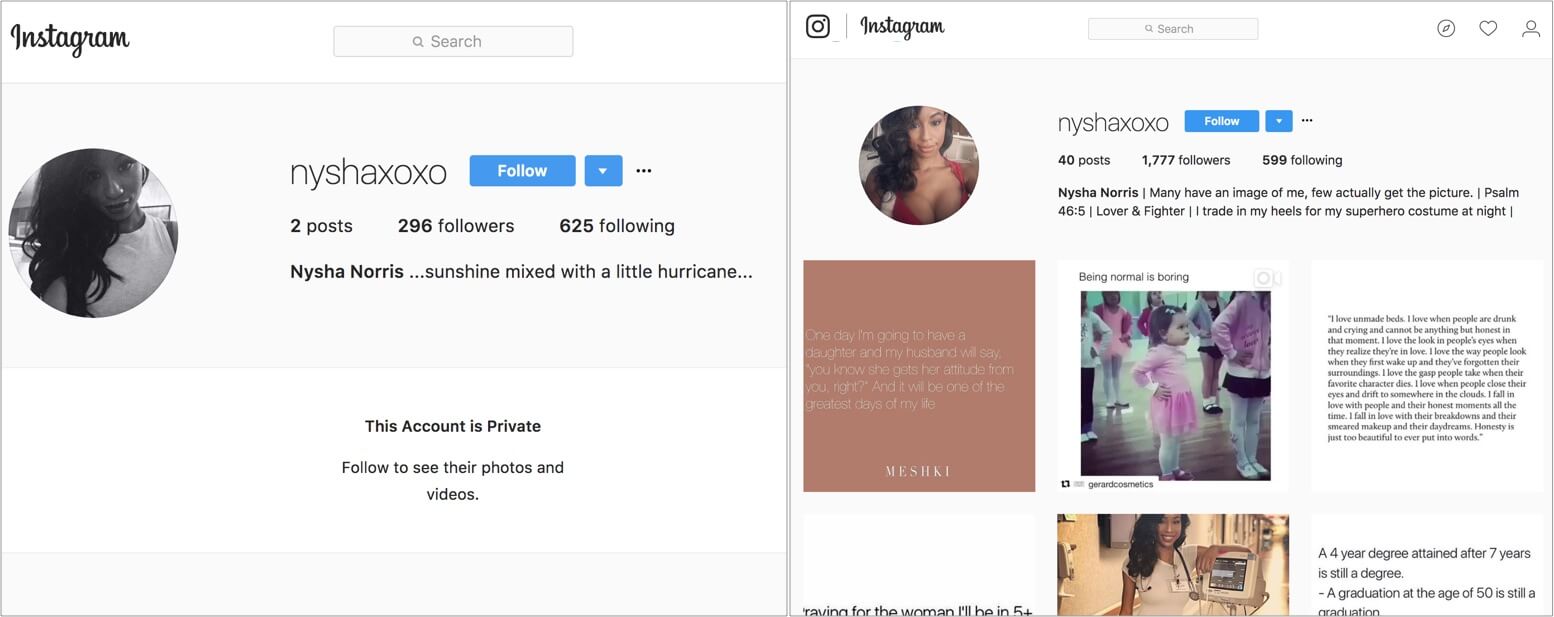 Nysha Instagram Followers on The Bachelor