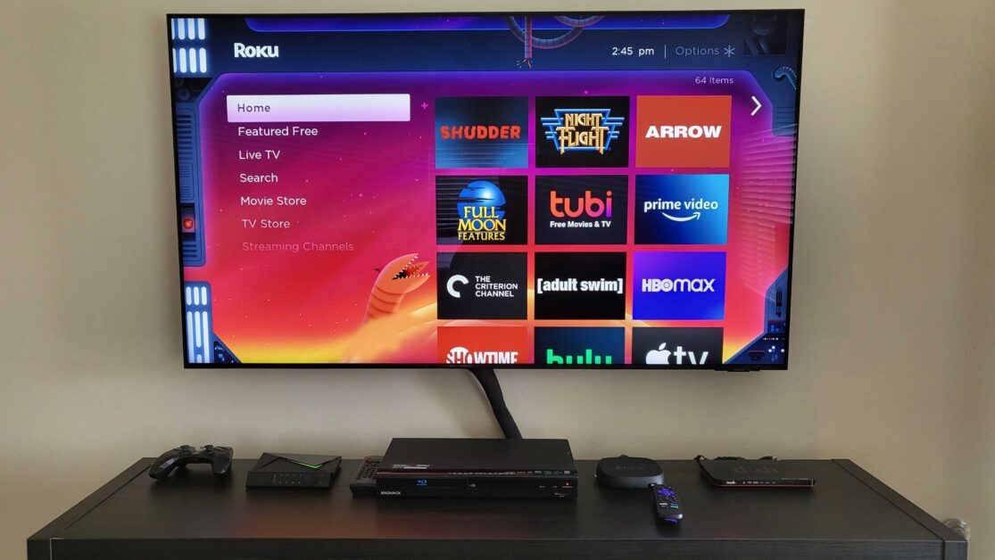 The Roku Ultra home screen