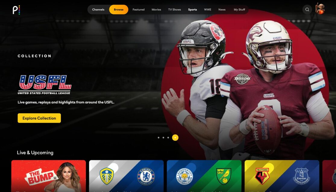 The USFL collection on Peacock is accessible on the streaming service’s sports tab.