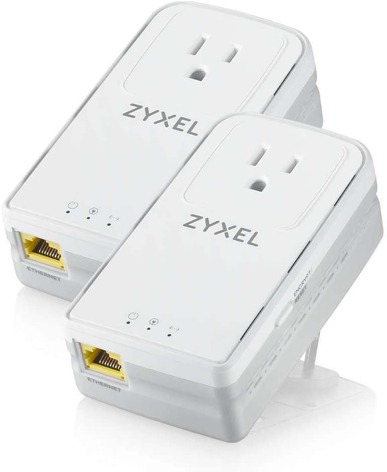Two Zyxel powerline ethernet adapters.