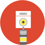 Icon of circular yellow Composite video port