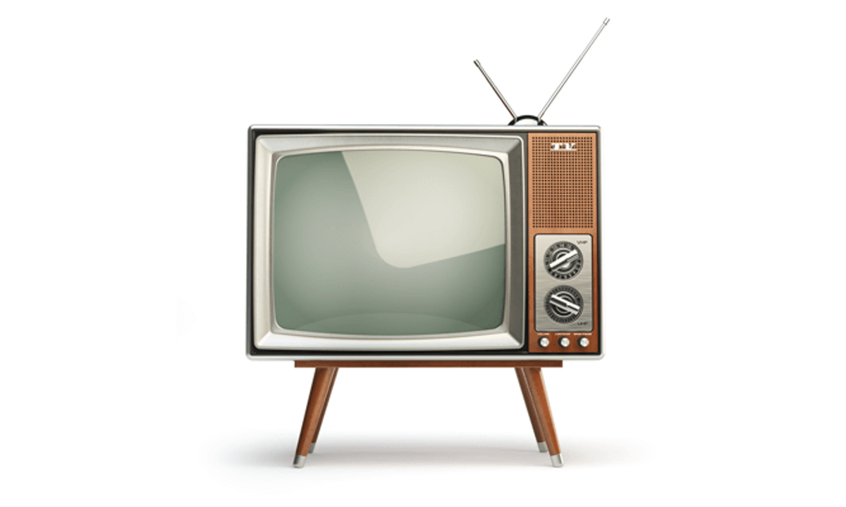 Illustration of old fashioned TV.